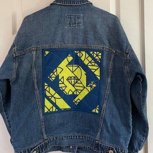 Denim Jacket with Original Patchwork Panel